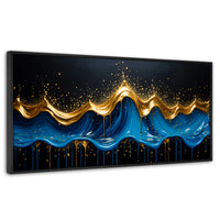 Cuadros Decorativos Canvas Revolution | Ondas Preciosas | Panoramico | Portada | Marco Plateado