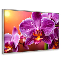 Cuadros Decorativos Canvas Revolution | Orquidea Morada Sol | Rectangular | Portada | Marco Plateado