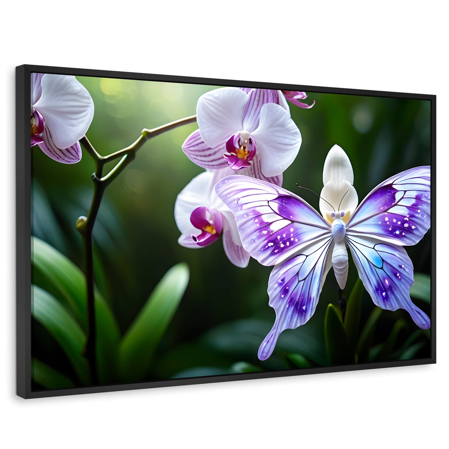 Cuadros Decorativos Canvas Revolution | Orquideas Y Alas | Rectangular | Portada | Marco Negro