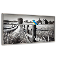 Cuadros Decorativos Canvas Revolution | Pajaro En Reposo | Panoramico | Portada | Marco Blanco