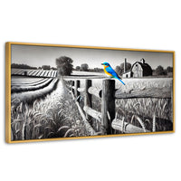 Cuadros Decorativos Canvas Revolution | Pajaro En Reposo | Panoramico | Portada | Marco Madera