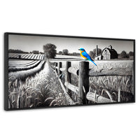 Cuadros Decorativos Canvas Revolution | Pajaro En Reposo | Panoramico | Portada | Marco Plateado
