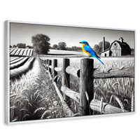 Cuadros Decorativos Canvas Revolution | Pajaro En Reposo | Rectangular | Portada | Marco Blanco