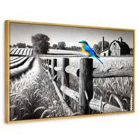 Cuadros Decorativos Canvas Revolution | Pajaro En Reposo | Rectangular | Portada | Marco Dorado