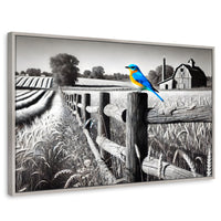 Cuadros Decorativos Canvas Revolution | Pajaro En Reposo | Rectangular | Portada | Marco Plateado
