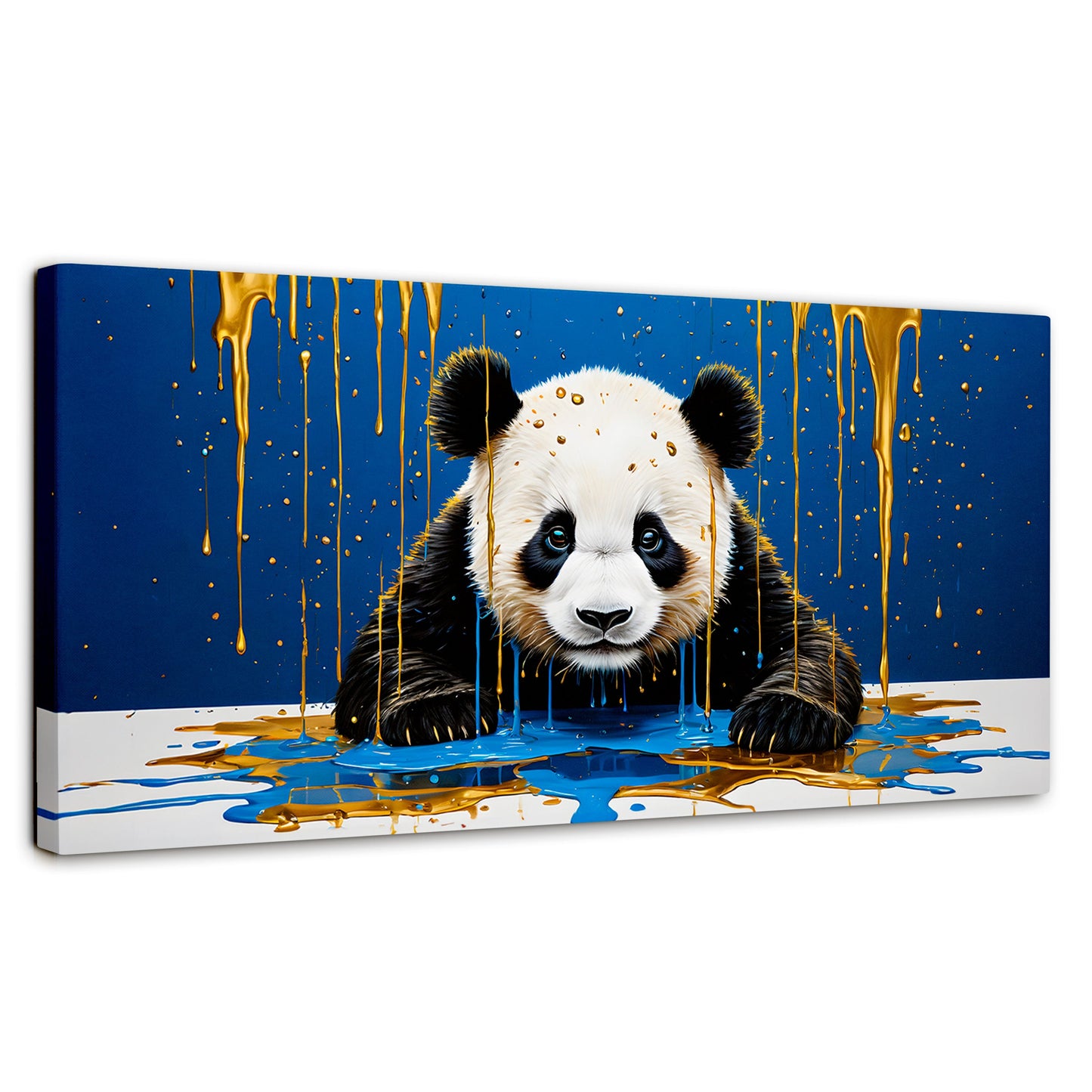 Cuadros Decorativos Canvas Revolution | Panda Azul Profundo | Panoramico | Portada | Marco SinMarco