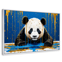 Cuadros Decorativos Canvas Revolution | Panda Azul Profundo | Rectangular | Portada | Marco Blanco