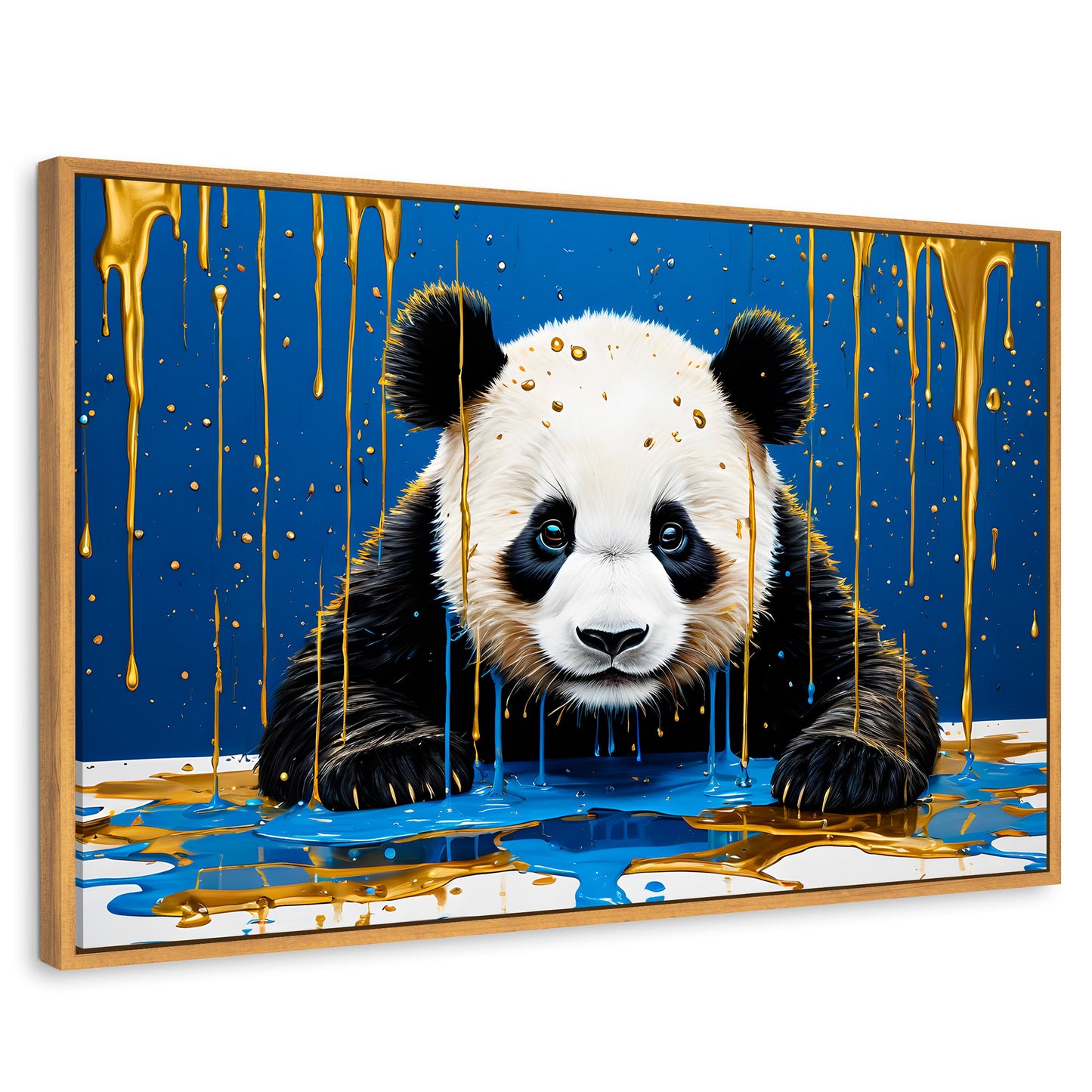 Cuadros Decorativos Canvas Revolution | Panda Azul Profundo | Rectangular | Portada | Marco Madera