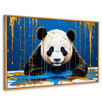 Cuadros Decorativos Canvas Revolution | Panda Azul Profundo | Rectangular | Portada | Marco Madera