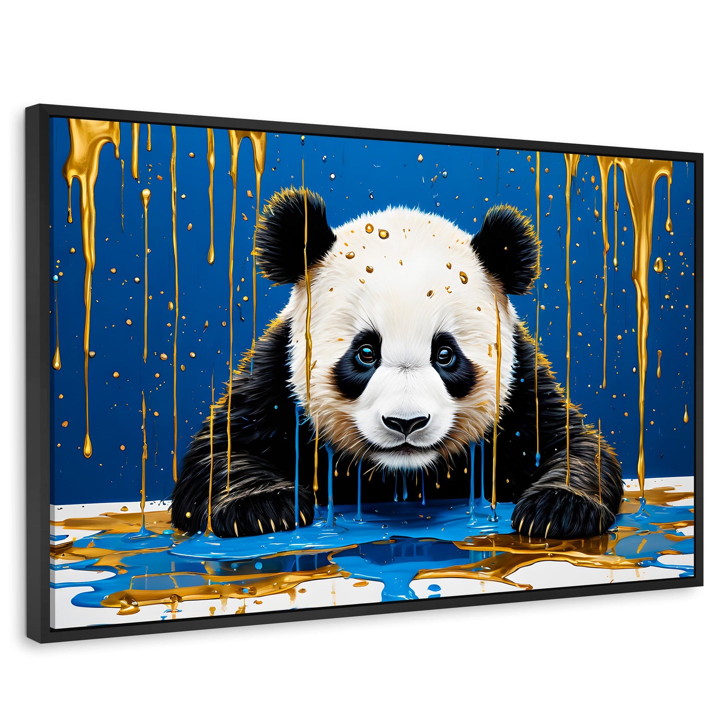 Cuadros Decorativos Canvas Revolution | Panda Azul Profundo | Rectangular | Portada | Marco Negro