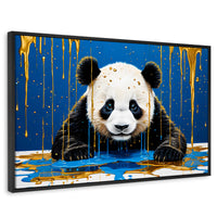 Cuadros Decorativos Canvas Revolution | Panda Azul Profundo | Rectangular | Portada | Marco Negro