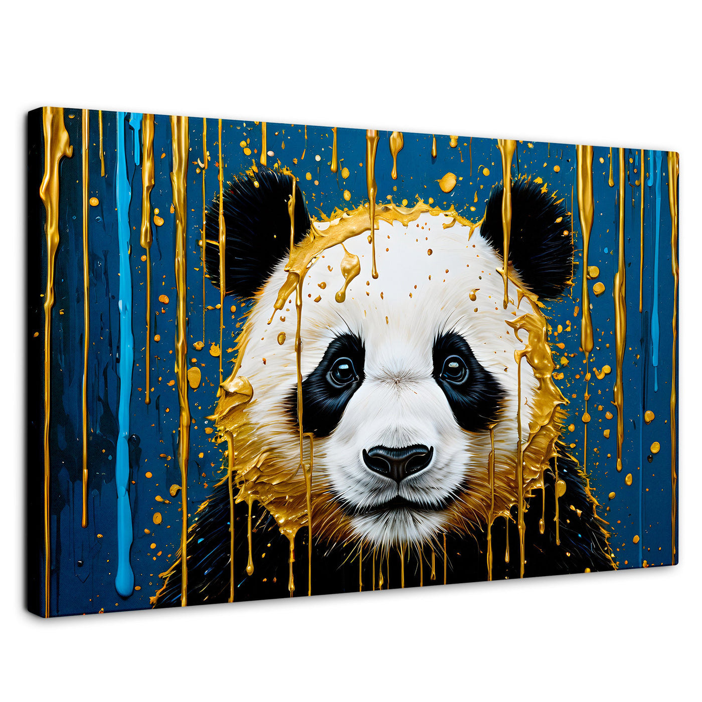 Cuadros Decorativos Canvas Revolution | Panda Lluvia Azul | Rectangular | Portada | Marco SinMarco