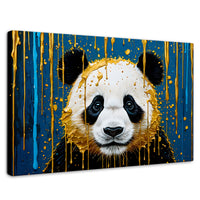 Cuadros Decorativos Canvas Revolution | Panda Lluvia Azul | Rectangular | Portada | Marco SinMarco
