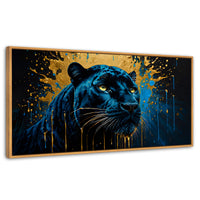 Cuadros Decorativos Canvas Revolution | Pantera Celestial | Panoramico | Portada | Marco Negro