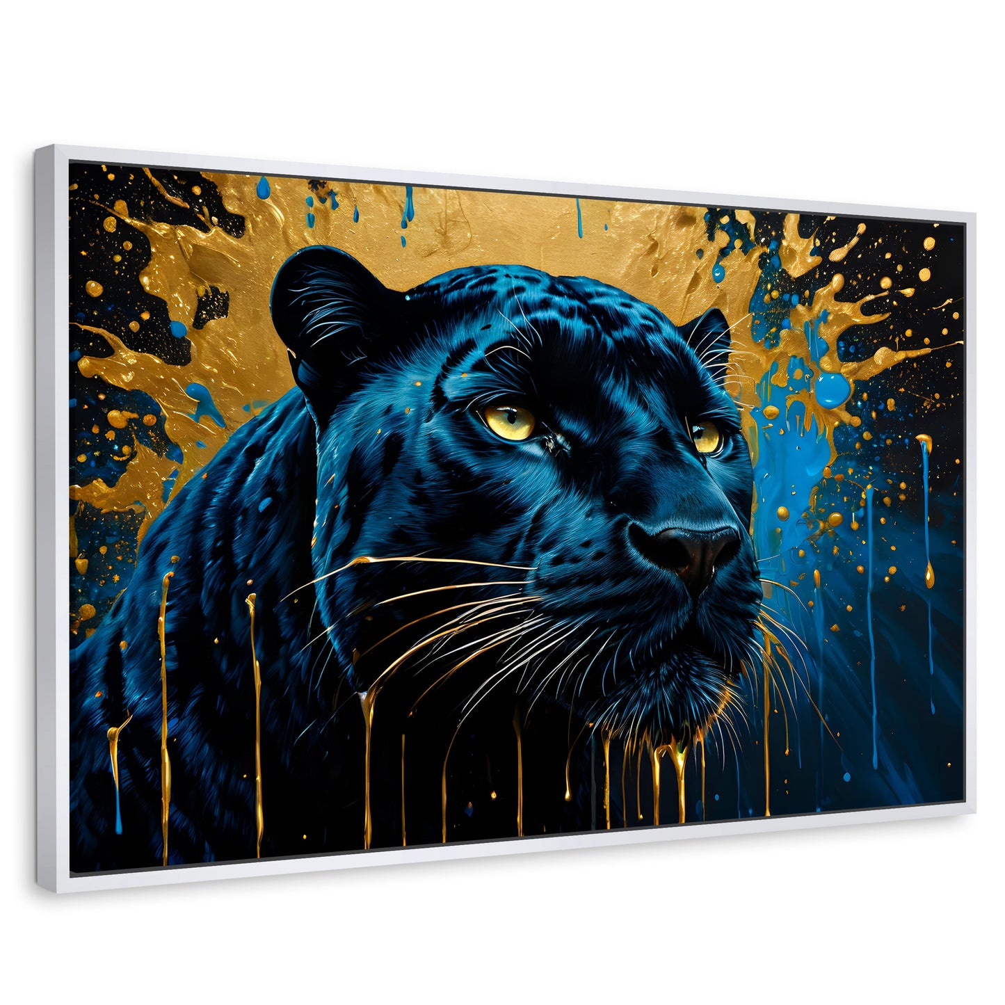 Cuadros Decorativos Canvas Revolution | Pantera Celestial | Rectangular | Portada | Marco Blanco