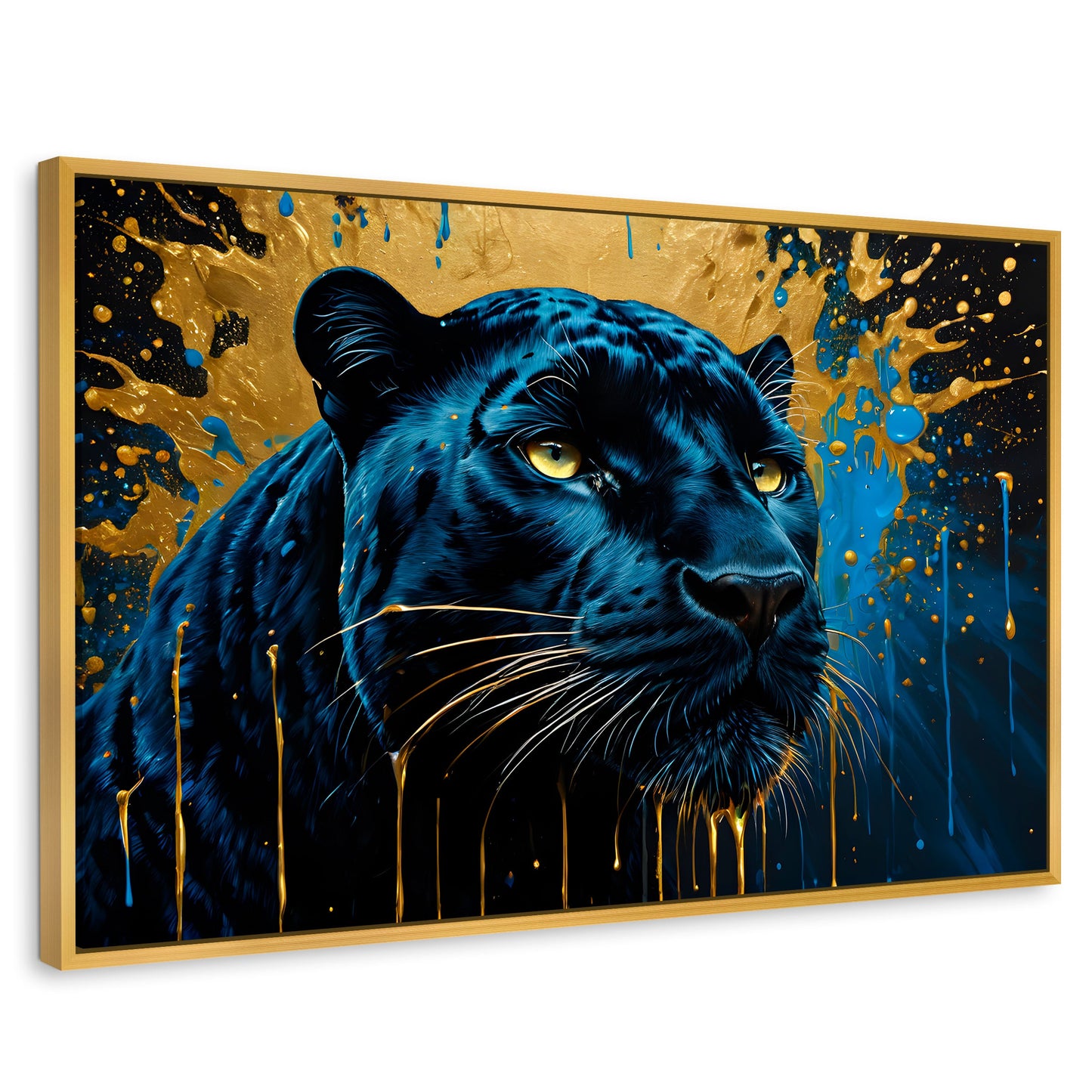Cuadros Decorativos Canvas Revolution | Pantera Celestial | Rectangular | Portada | Marco Dorado
