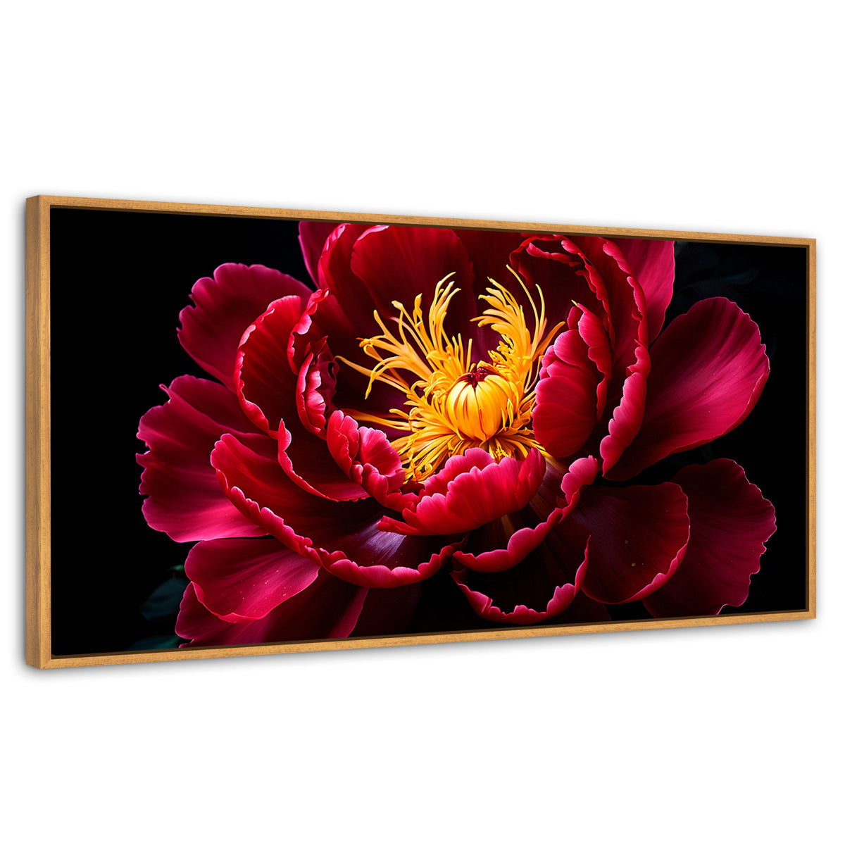 Cuadros Decorativos Canvas Revolution | Peonia Dualidad | Panoramico | Portada | Marco Madera
