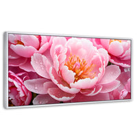 Cuadros Decorativos Canvas Revolution | Peonia Encanto | Panoramico | Portada | Marco Blanco