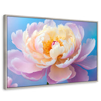 Cuadros Decorativos Canvas Revolution | Peonia Luz Eterna | Rectangular | Portada | Marco Plateado