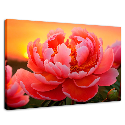 Cuadros Decorativos Canvas Revolution | Peonia Rosa Eterno | Rectangular | Portada | Marco SinMarco