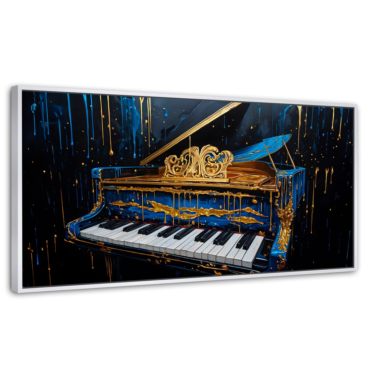 Cuadros Decorativos Canvas Revolution | Piano Cromatico | Panoramico | Portada | Marco Dorado