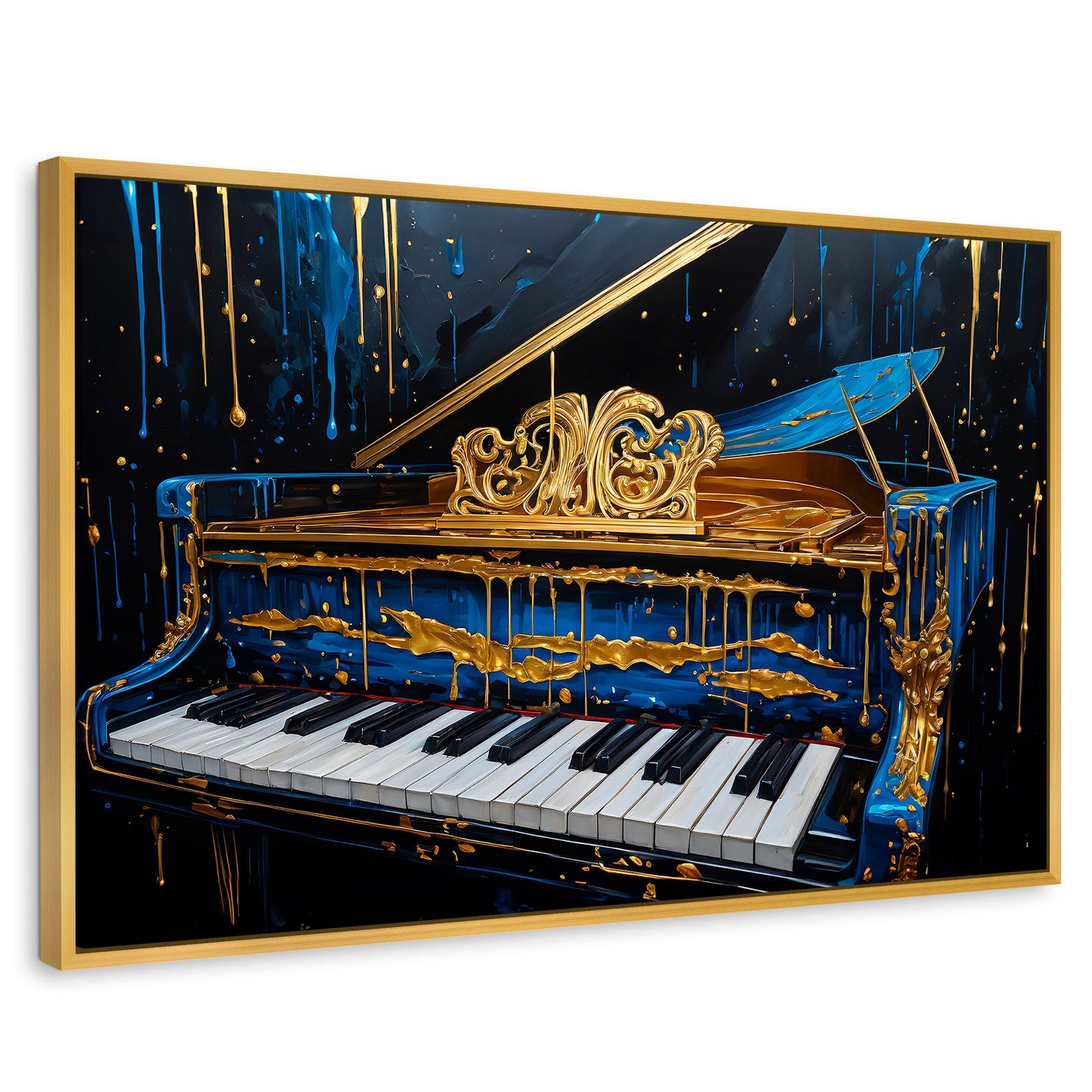 Cuadros Decorativos Canvas Revolution | Piano Cromatico | Rectangular | Portada | Marco Dorado