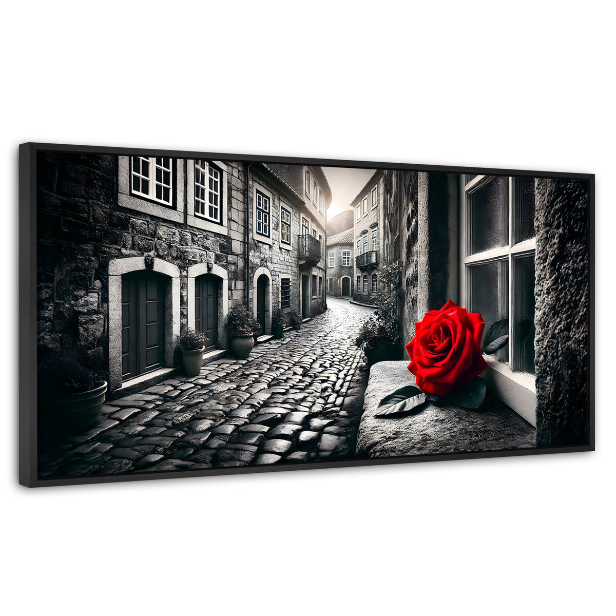 Cuadros Decorativos Canvas Revolution | Piedras Y Petalos | Panoramico | Portada | Marco Plateado