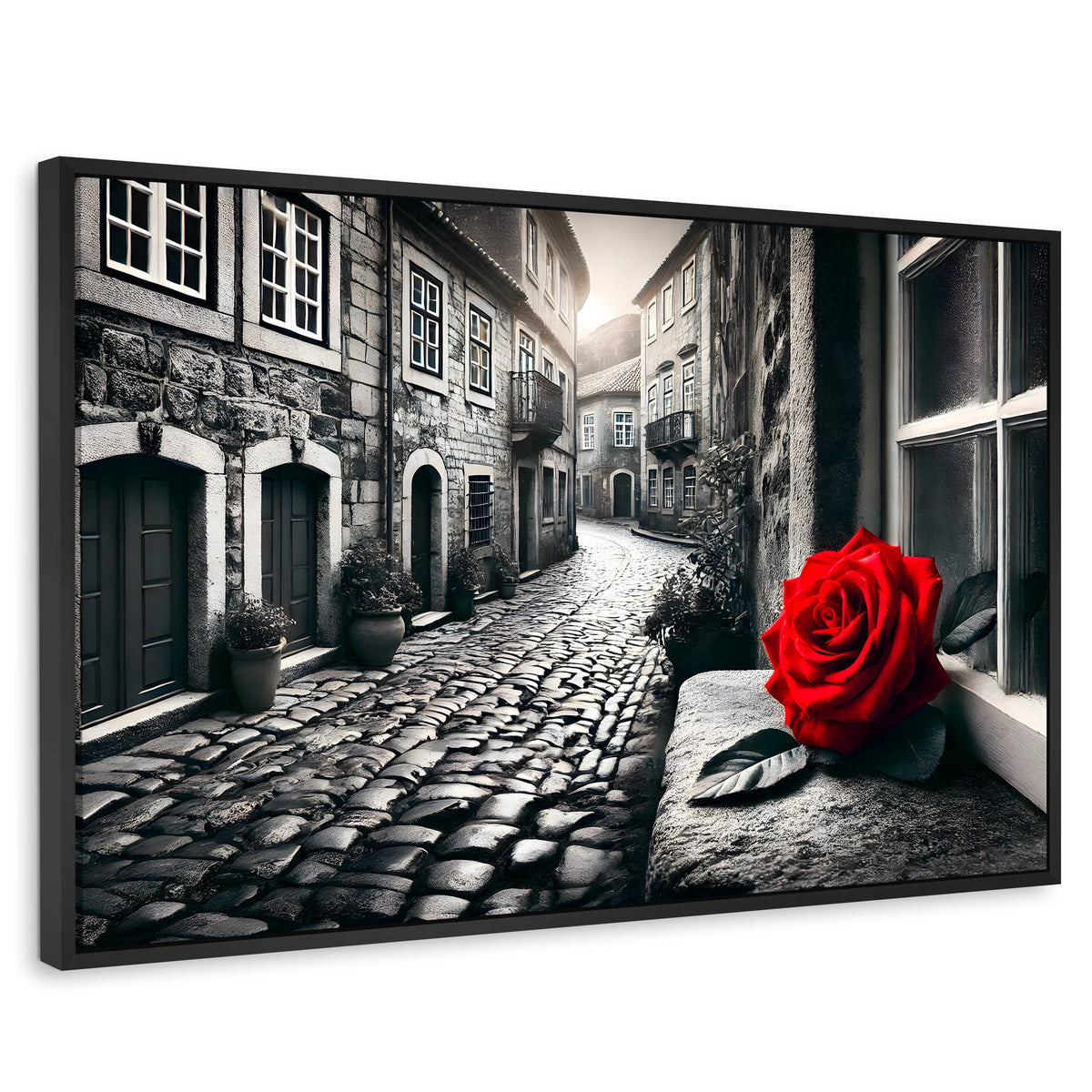 Cuadros Decorativos Canvas Revolution | Piedras Y Petalos | Rectangular | Portada | Marco Negro