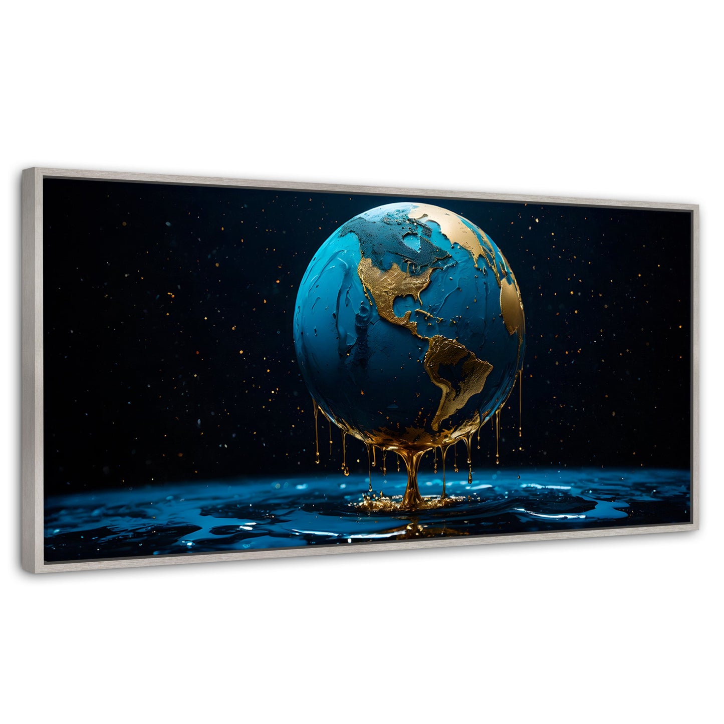 Cuadros Decorativos Canvas Revolution | Planeta Azul Zafiro | Panoramico | Portada | Marco Blanco