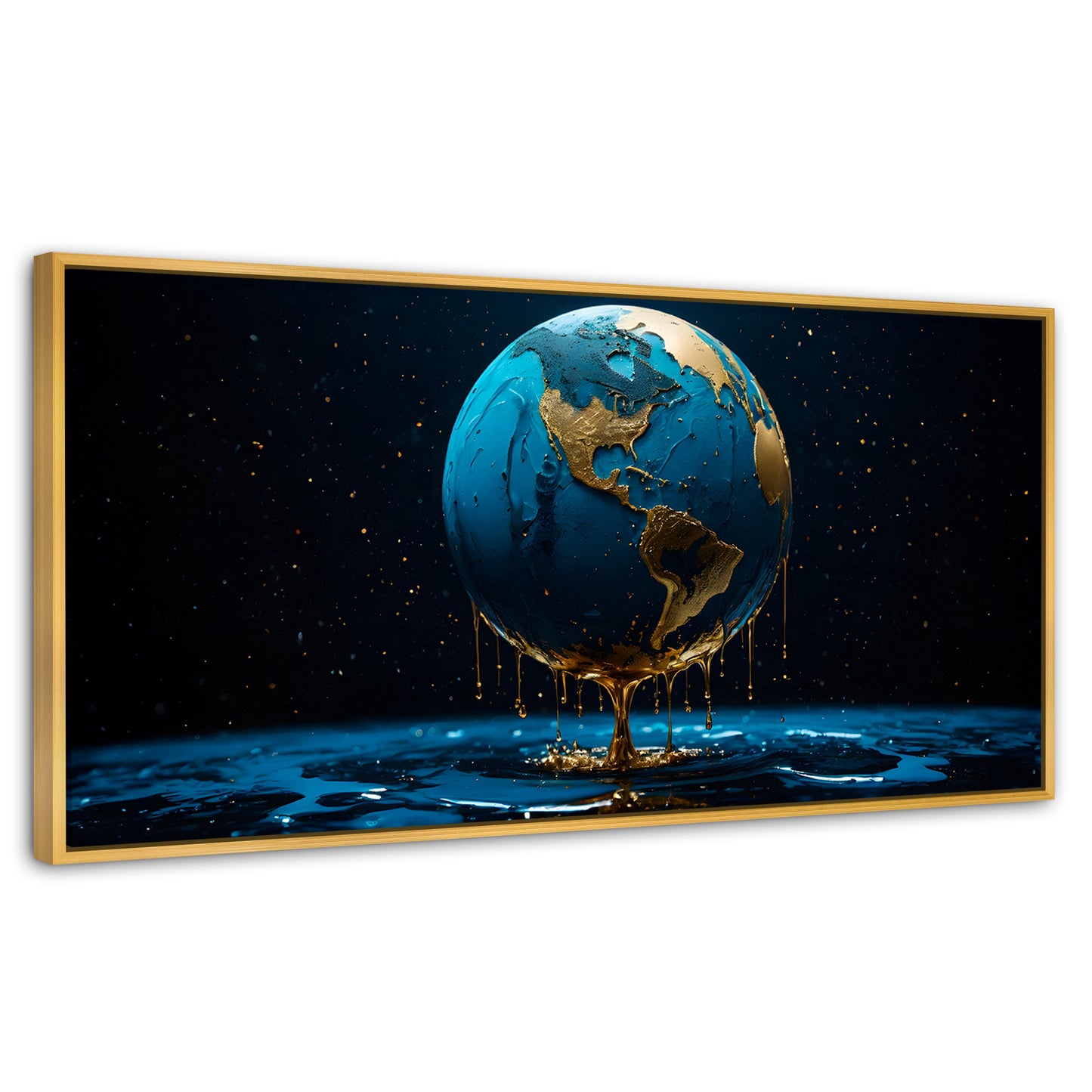 Cuadros Decorativos Canvas Revolution | Planeta Azul Zafiro | Panoramico | Portada | Marco Madera