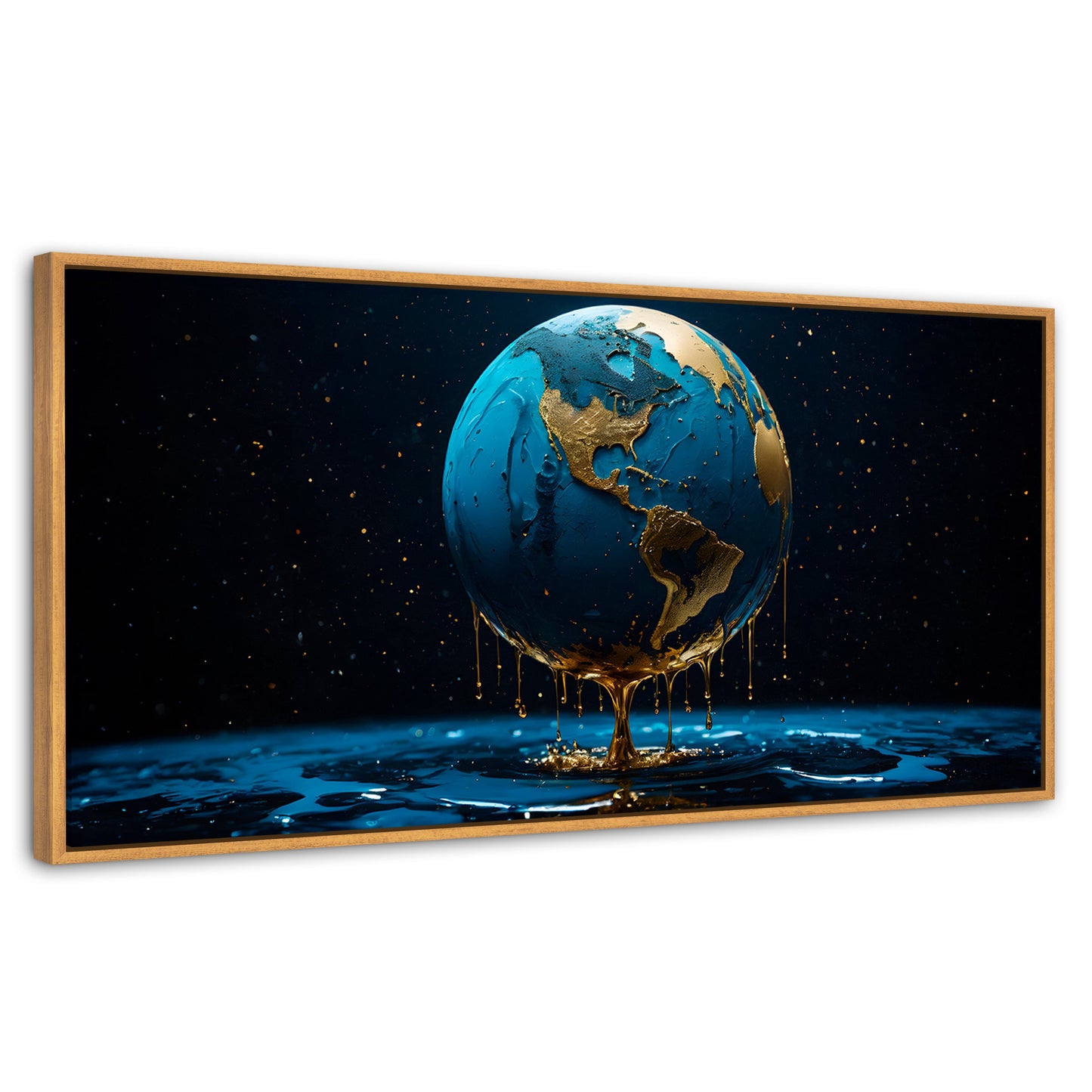 Cuadros Decorativos Canvas Revolution | Planeta Azul Zafiro | Panoramico | Portada | Marco Negro