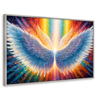 Cuadros Decorativos Canvas Revolution | Plumas De Luz | Rectangular | Portada | Marco Plateado
