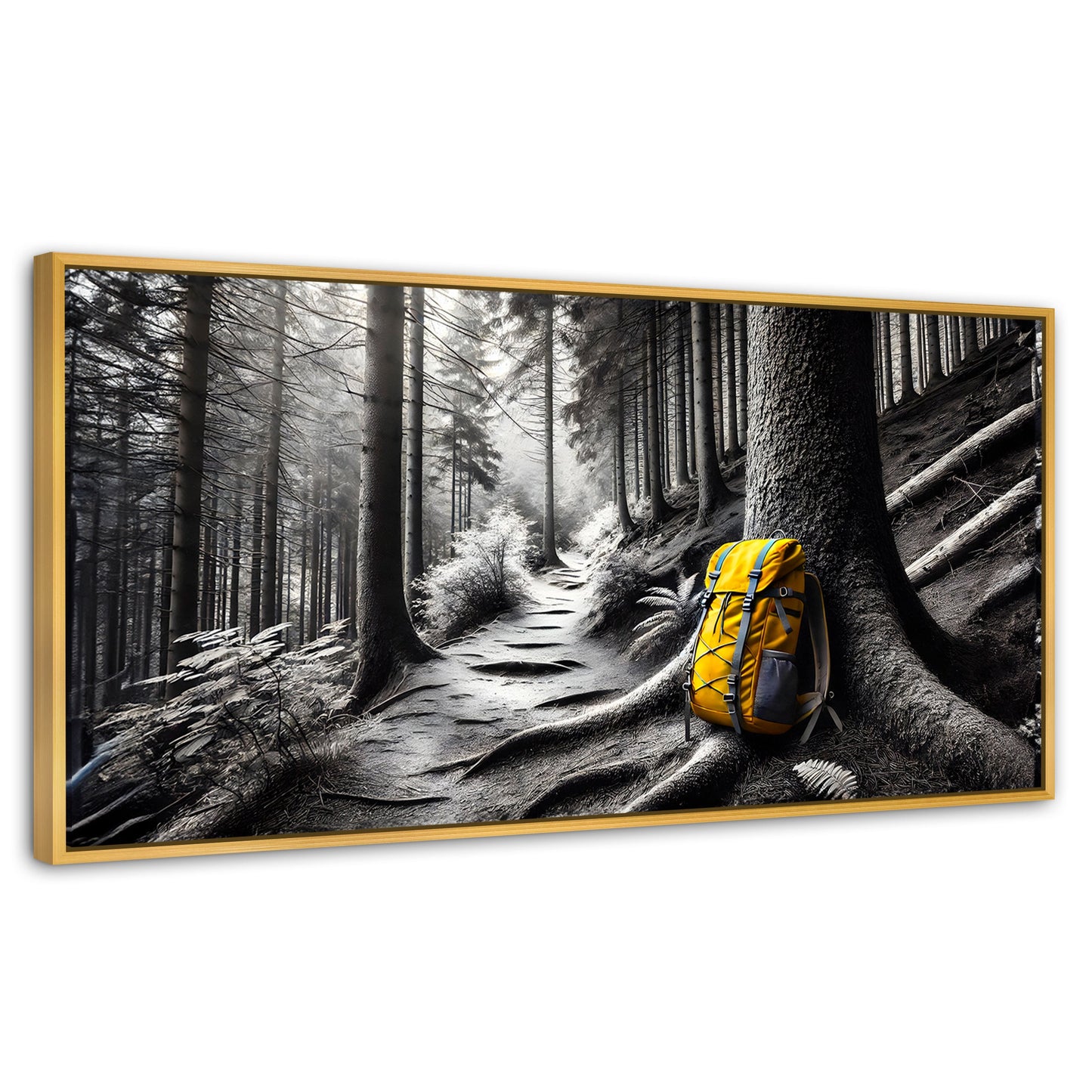 Cuadros Decorativos Canvas Revolution | Rastro Amarillo | Panoramico | Portada | Marco Madera