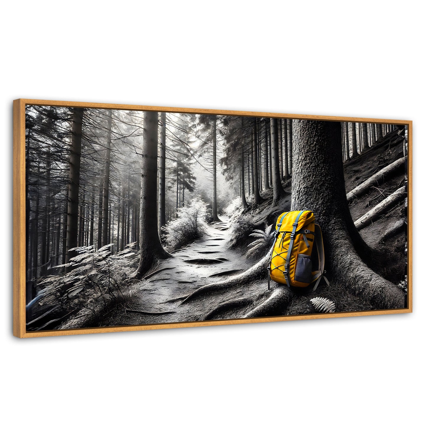 Cuadros Decorativos Canvas Revolution | Rastro Amarillo | Panoramico | Portada | Marco Negro