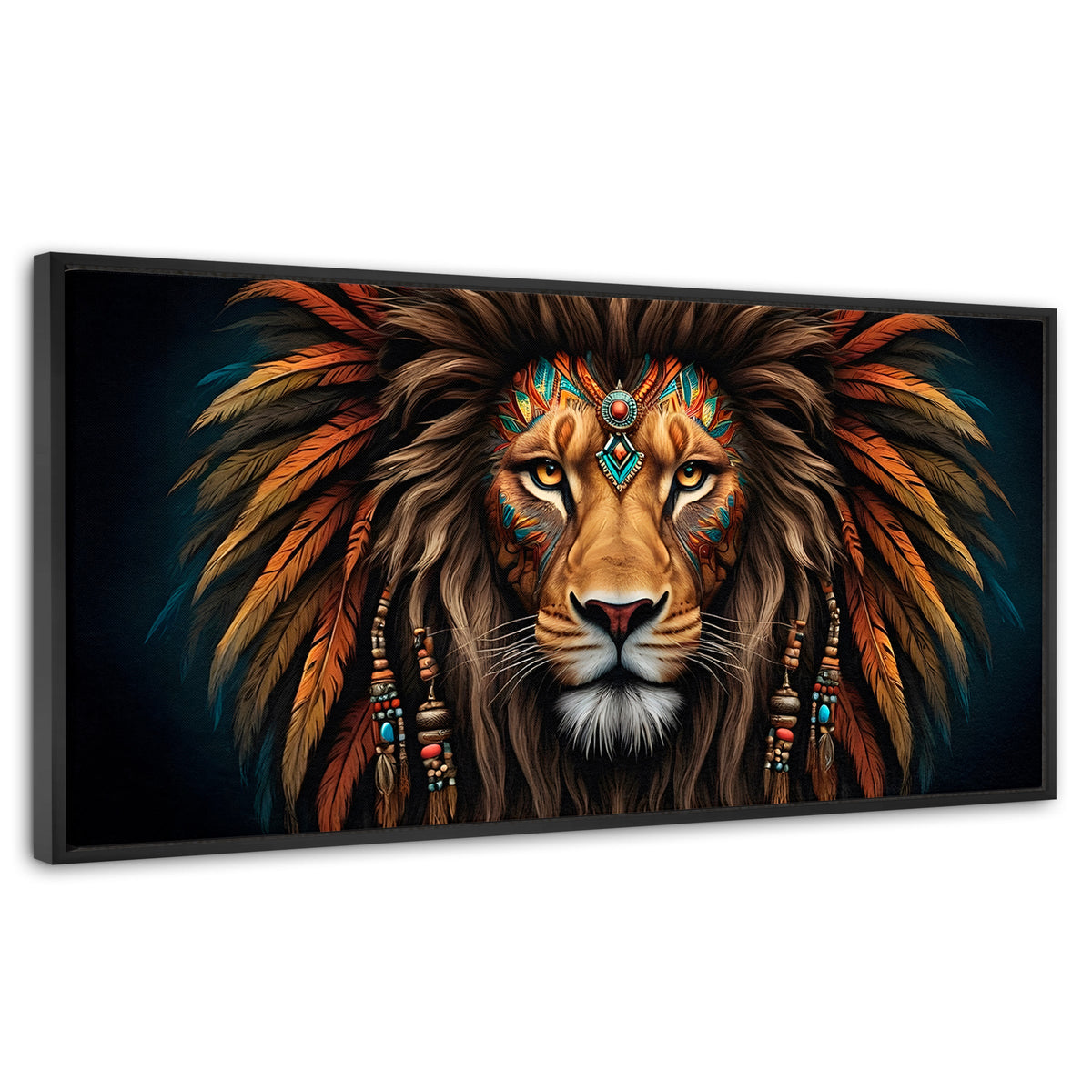 Cuadros Decorativos Canvas Revolution | Realeza Salvaje | Panoramico | Portada | Marco Negro