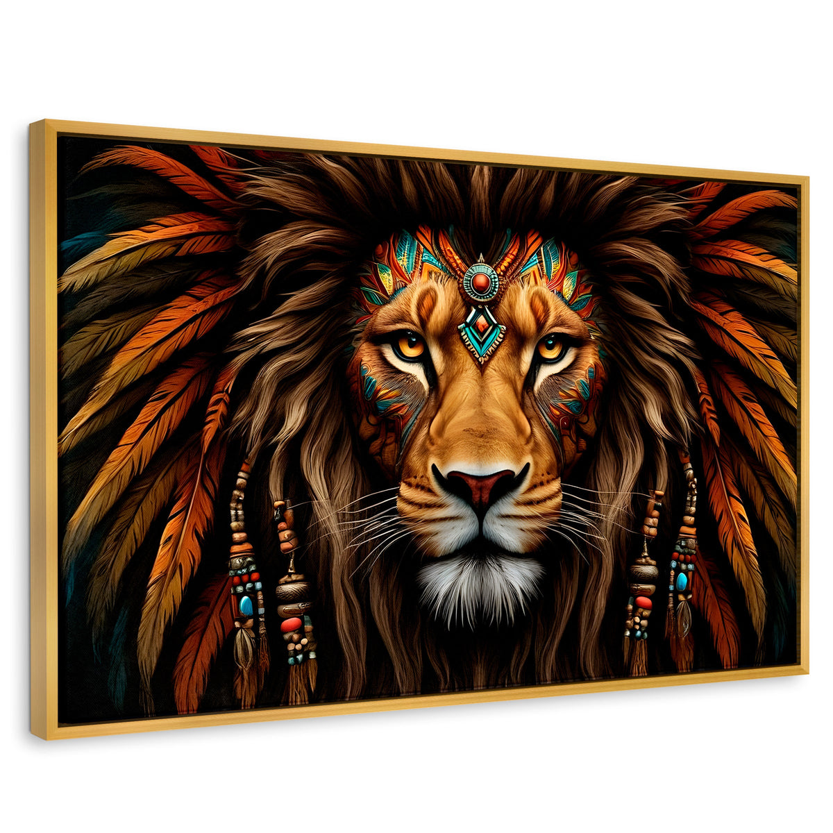 Cuadros Decorativos Canvas Revolution | Realeza Salvaje | Rectangular | Portada | Marco Dorado