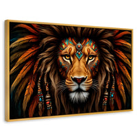 Cuadros Decorativos Canvas Revolution | Realeza Salvaje | Rectangular | Portada | Marco Dorado