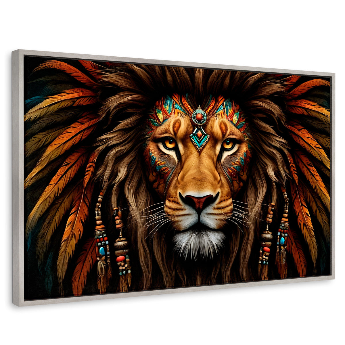 Cuadros Decorativos Canvas Revolution | Realeza Salvaje | Rectangular | Portada | Marco Plateado