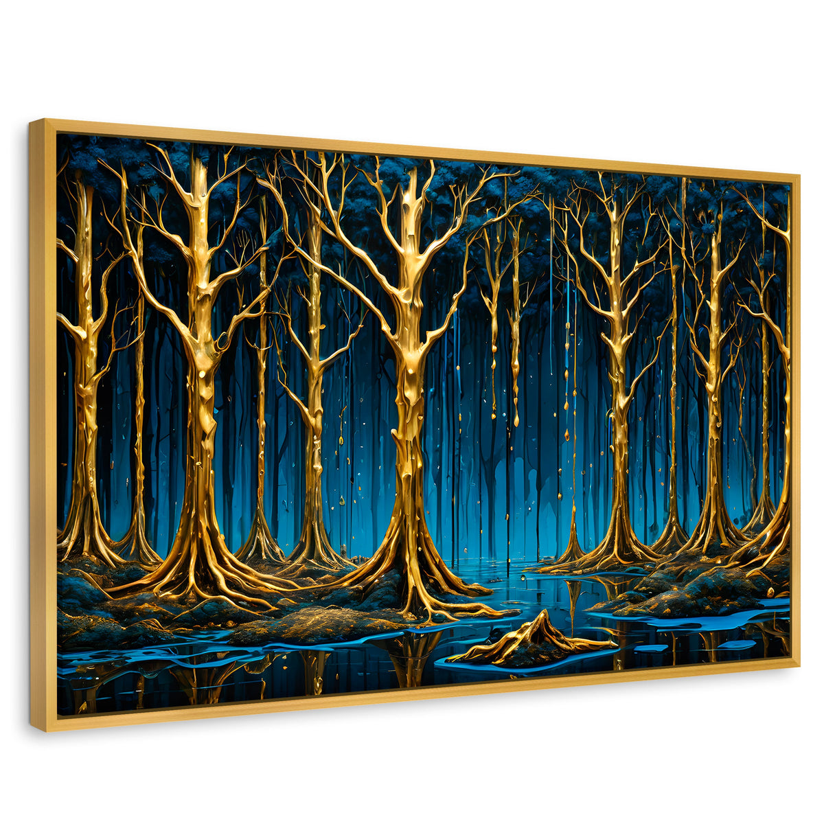 Cuadros Decorativos Canvas Revolution | Reflejos Vibrantes | Rectangular | Portada | Marco Dorado