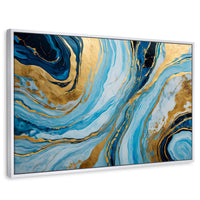 Cuadros Decorativos Canvas Revolution | Remolinos Dorados | Rectangular | Portada | Marco Blanco