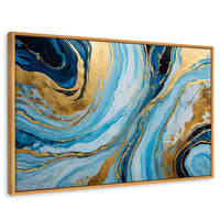 Cuadros Decorativos Canvas Revolution | Remolinos Dorados | Rectangular | Portada | Marco Madera