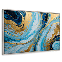 Cuadros Decorativos Canvas Revolution | Remolinos Dorados | Rectangular | Portada | Marco Plateado