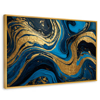 Cuadros Decorativos Canvas Revolution | Remolinos Zafiro | Rectangular | Portada | Marco Dorado