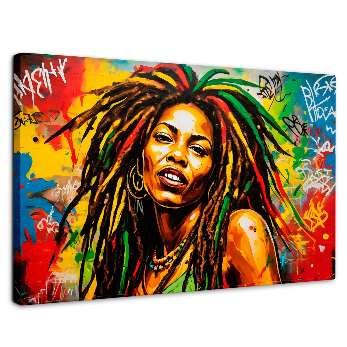 Cuadros Decorativos Canvas Revolution | Retrato Rasta Urban | Rectangular | Portada | Marco SinMarco