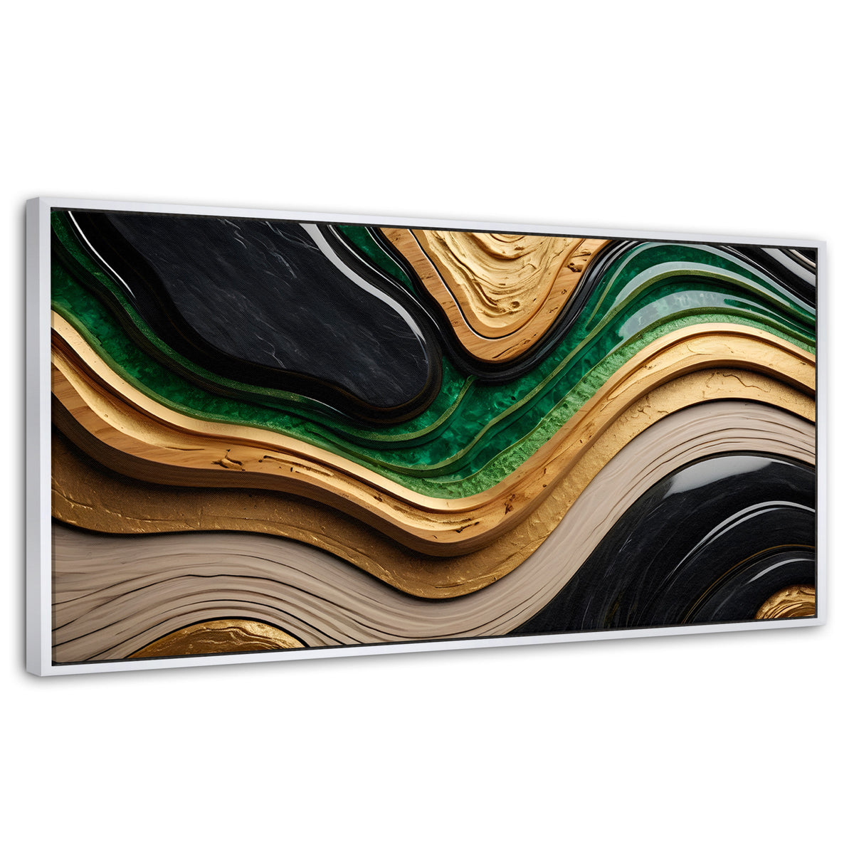 Cuadros Decorativos Canvas Revolution | Rio Abstracto Jade | Panoramico | Portada