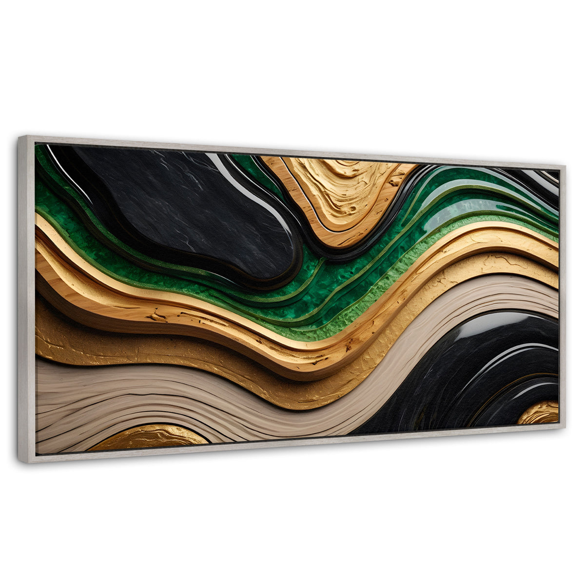 Cuadros Decorativos Canvas Revolution | Rio Abstracto Jade | Panoramico | Portada