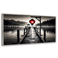 Cuadros Decorativos Canvas Revolution | Rojo En El Muelle | Panoramico | Portada | Marco Blanco