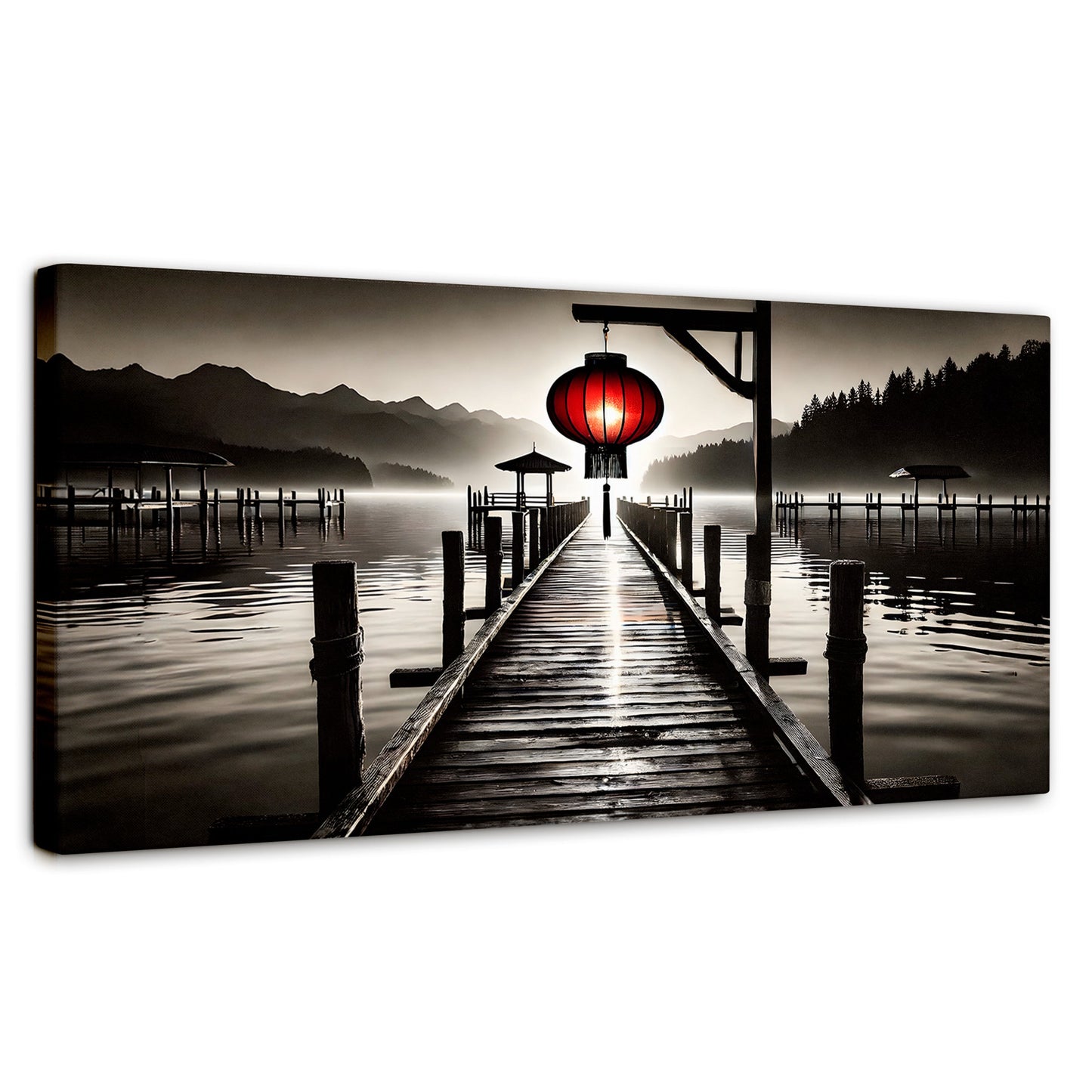 Cuadros Decorativos Canvas Revolution | Rojo En El Muelle | Panoramico | Portada | Marco SinMarco