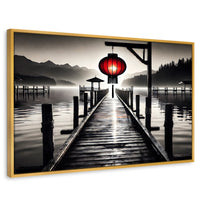 Cuadros Decorativos Canvas Revolution | Rojo En El Muelle | Rectangular | Portada | Marco Dorado