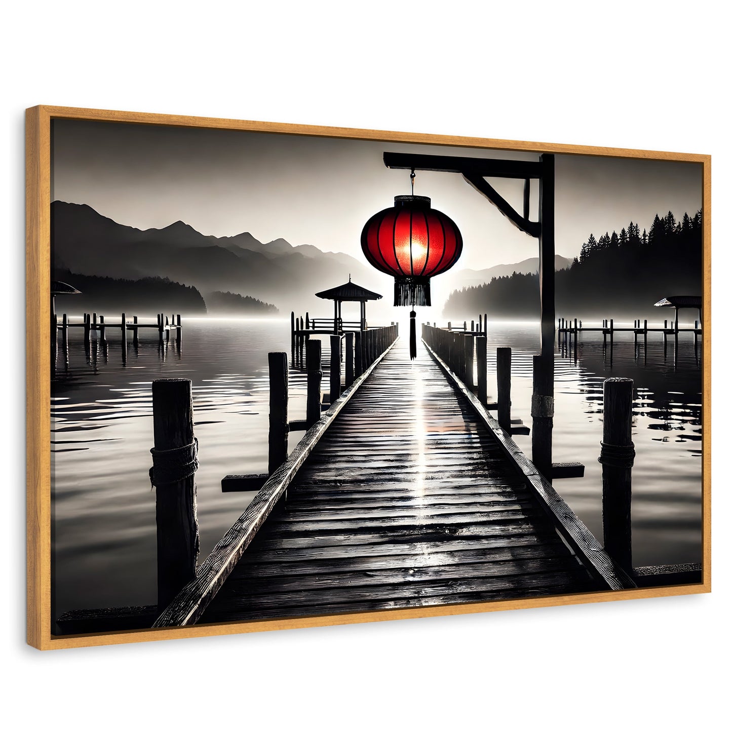 Cuadros Decorativos Canvas Revolution | Rojo En El Muelle | Rectangular | Portada | Marco Madera